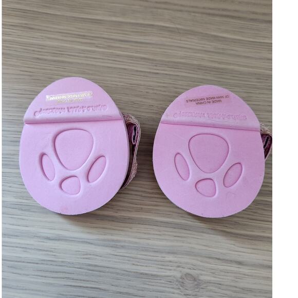 Build A Bear Pink Sandals Flip Flop Pool Summer Denim Blue Dress Strappy Shoes - Picture 7 of 7